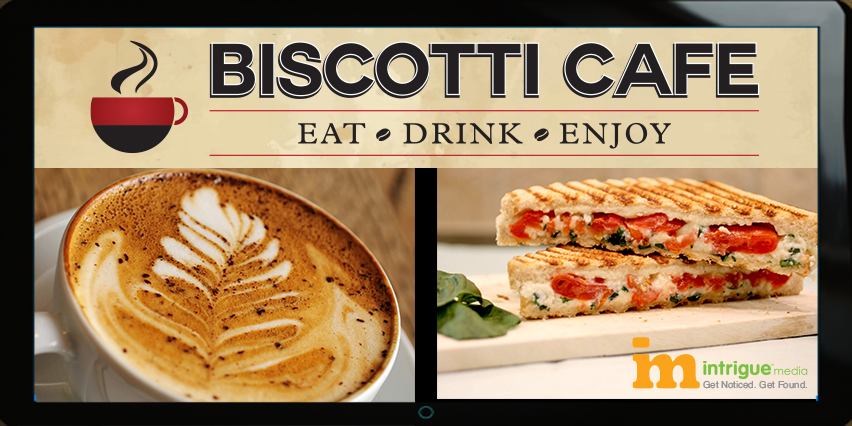 Biscotti Cafe intrigue media host location Thorold