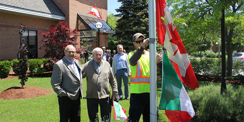 Italian flag raising ceremony Thorold City Hall